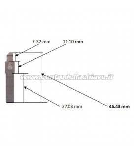 lama chiave per telecomandi fiat/lancia/abarth/alfa romeo 45.43 MM