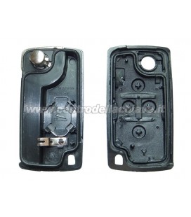 guscio 4 tasti chiave flip Citroen/Peugeot - senza lama chiave - batteria sul guscio