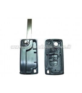 guscio 3 tasti chiave flip Citroen/Peugeot - HU83 - batteria sulla scheda elettronica