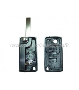 Guscio 3 tasti chiave flip Citroen/Peugeot (con sede per logo )