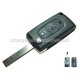 guscio 3 tasti chiave flip Citroen/Peugeot - HU83 - batteria sulla scheda elettronica