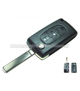 guscio 3 tasti chiave flip Citroen/Peugeot - VA2 - batteria sul guscio