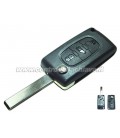 guscio 3 tasti chiave flip Citroen/Peugeot - HU83 - batteria sulla scheda elettronica