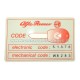 CODICE PIN ALFA ROMEO