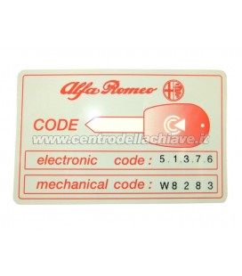 CODICE PIN ALFA ROMEO