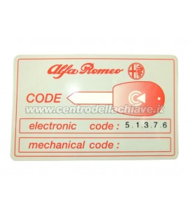 CODICE PIN ALFA ROMEO